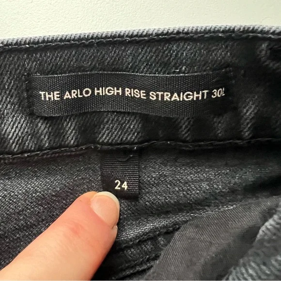 Aritzia Denim Forum The Arlo Hi-Rise Straight Jean Black Size 24 - Picture 8 of 11